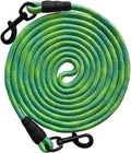 8Ft 12Ft 20Ft 30Ft 50Ft 75Ft Dog Tie Out Long Tether Rope Dog Lead, Outdoor Yard Leash, Large Medium Dogs Training, Playing, Camping, Backyard (Green, 50 Foot)