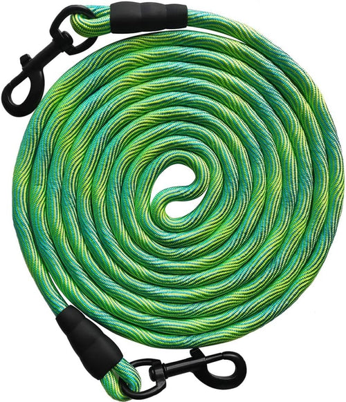 8Ft 12Ft 20Ft 30Ft 50Ft 75Ft Dog Tie Out Long Tether Rope Dog Lead, Outdoor Yard Leash, Large Medium Dogs Training, Playing, Camping, Backyard (Green, 50 Foot)