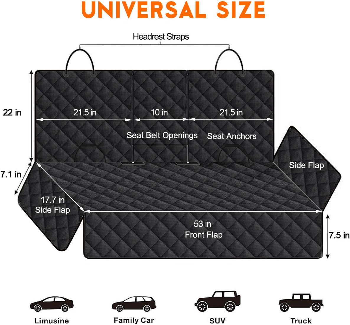 Ultimate Dog Car Seat Cover - Waterproof, Non-Slip Back Seat Protector for Pets & Kids - Fits Most Cars, SUVs & Trucks